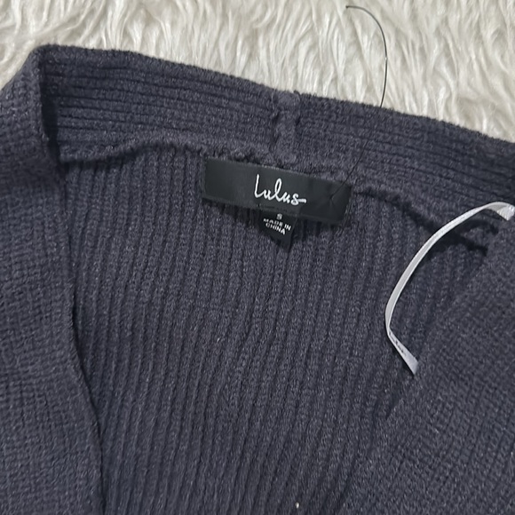 Lulus gray rib knit cardigan size small new - Picture 3 of 7
